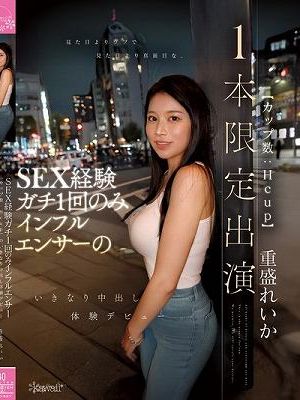 見た目よりウブで見た目より真面目な、SEX経験ガチ1回のみインフルエンサー（カップ数:Hcup）のいきなり中出し体験デビュー【1本限定出演】 重盛れいか